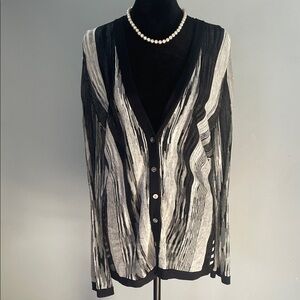 Elegant Black and White Women's Sweater jones New York medium new